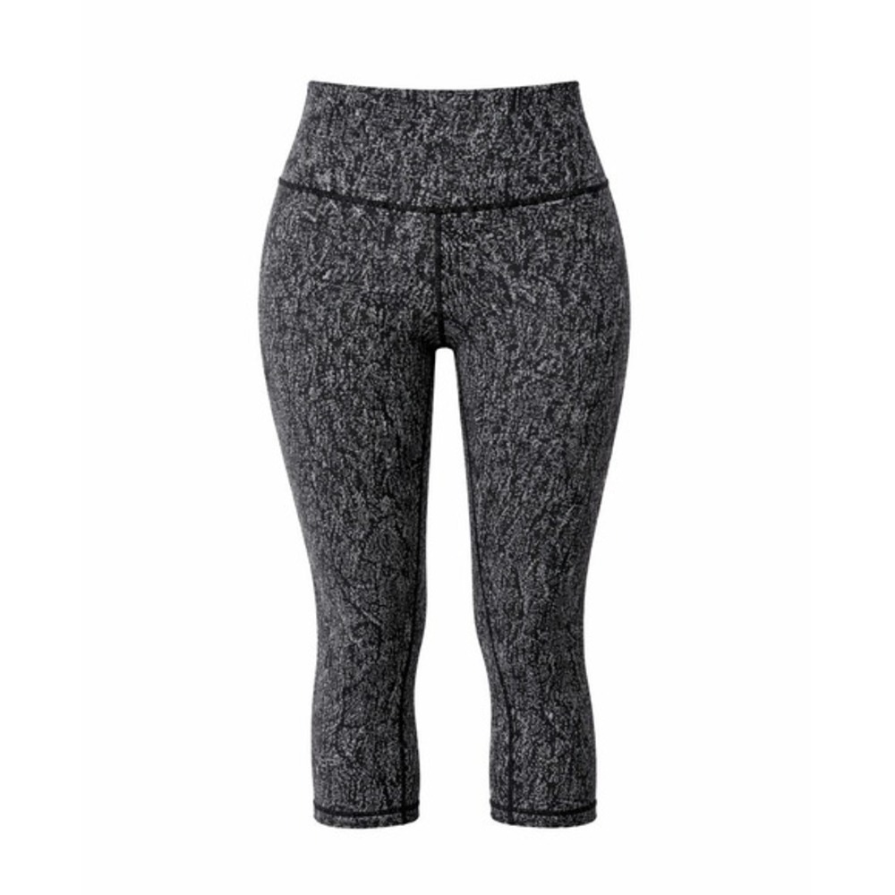 Lululemon Wunder Under Crop High Rise 21" Luon Suited Jacquard Leggings Size 4